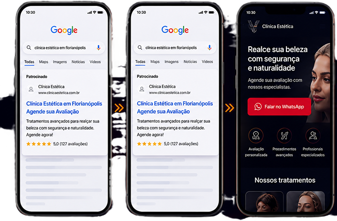 Mockup mobile do Google Ads